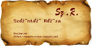 Szántó Róza névjegykártya
